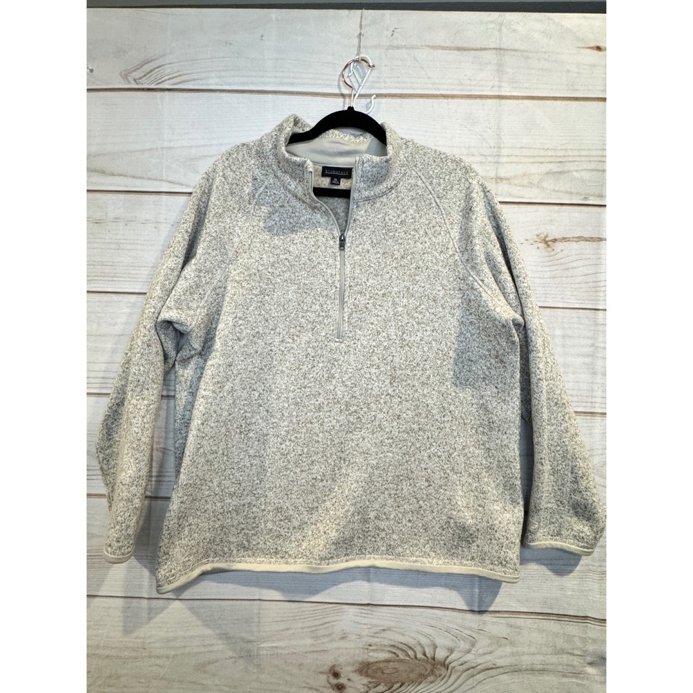 Stormpack XL Beige Speckled Fleece 1/4 Zip Pullover Sweater Jacket